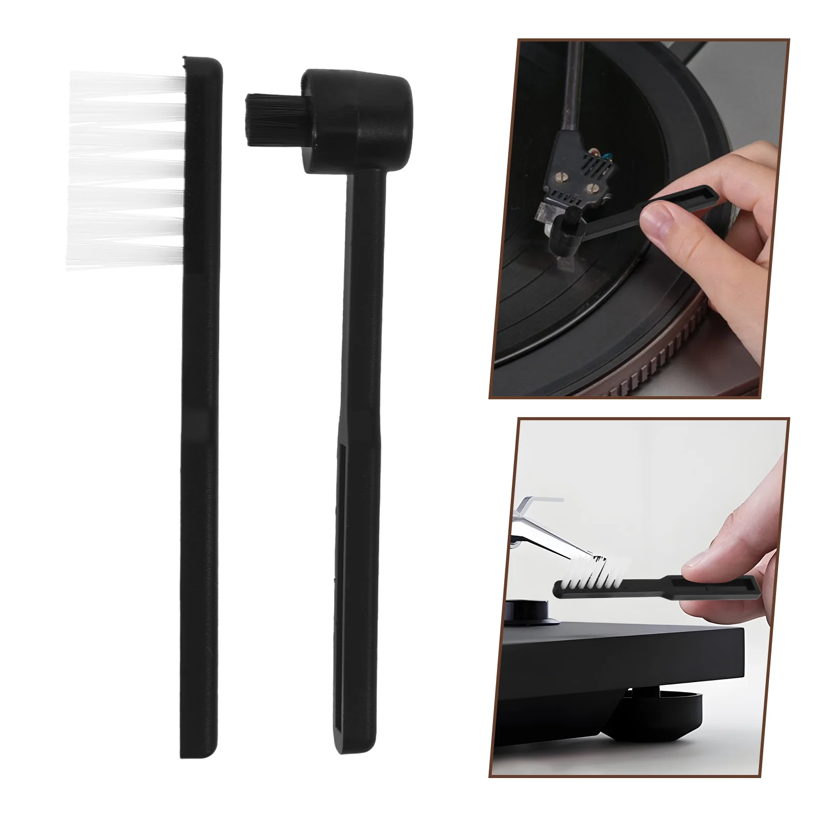 

2Pcs Record Cleaning Brush Durable Anti Static Noise Reduction Vinyl Record Cleaning Supplies Cd Player Brush Cd Album Cleaner