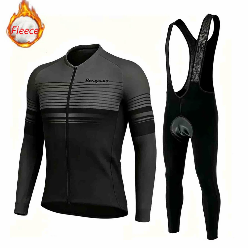 2027 Triathlon Men Winter Hot Wool Cycling Jersey Set Men Bicycle Suit Outdoor SportswearKit MTB Bike Uniform Maillot Ciclisno