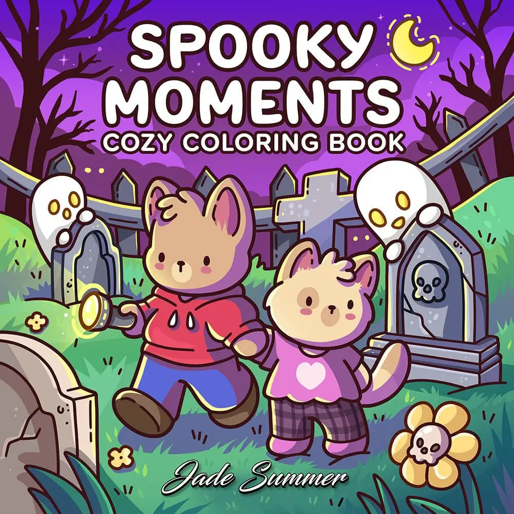 Gemütliches Malbuch „Spooky Moments“: Niedliche Halloween-Kreaturen & gemütliche Szenen für Stressabbau & Kreativität