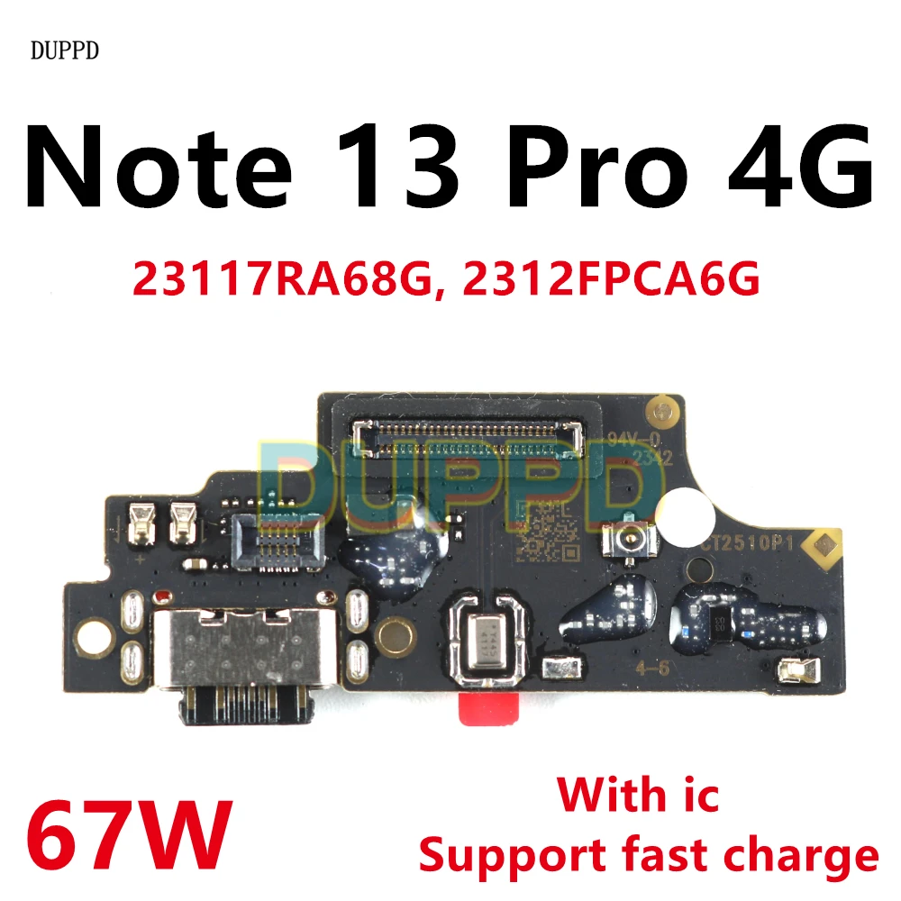 

Плата зарядного порта для Xiaomi Redmi Note 13 Pro 4G, разъем USB для зарядки, гибкий кабель для зарядки Note 13 Pro