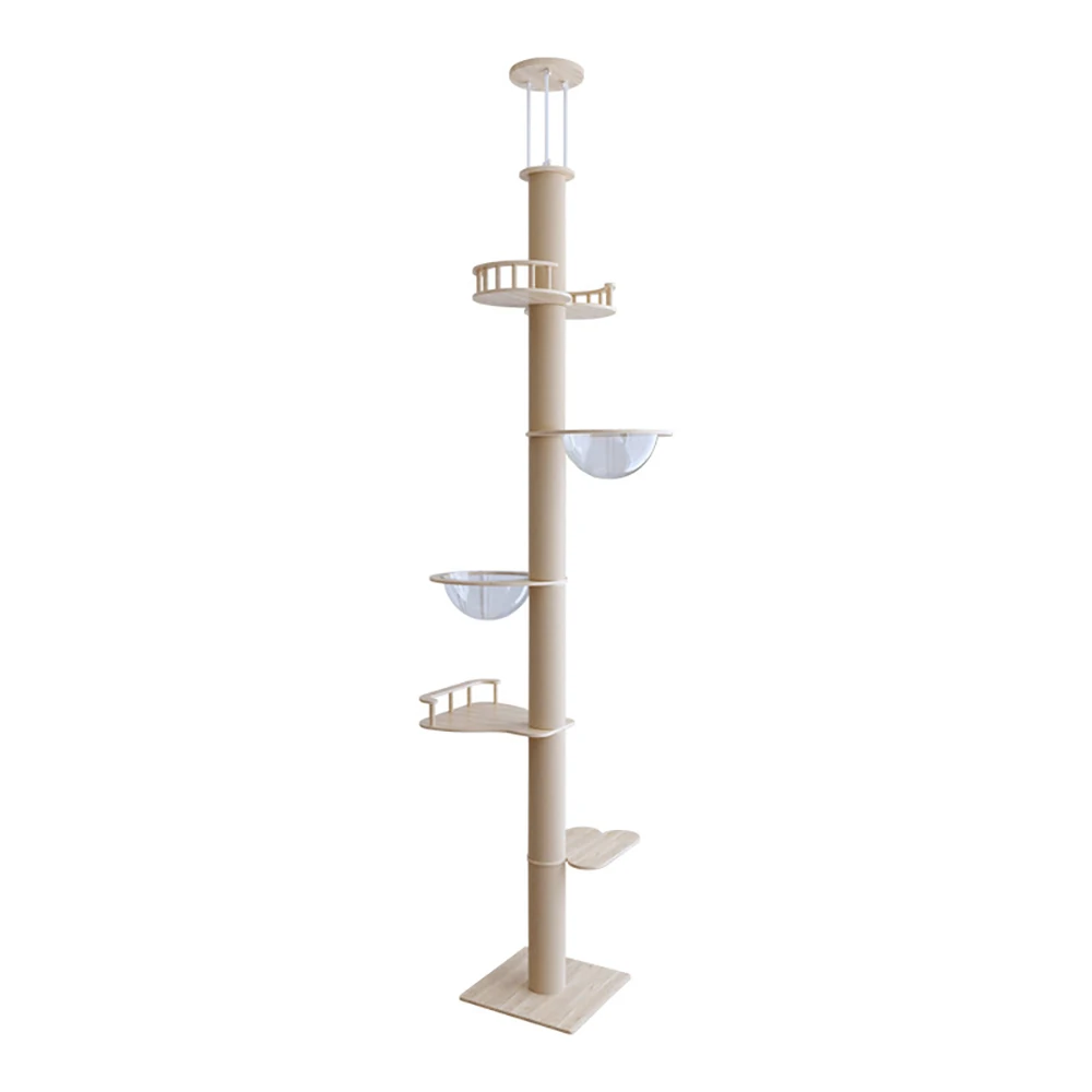 Cat Climbing Frame Tongtian Pillar Solid Wood Bold Stable Woodiness Multi-function Multi Layer Cats Tree Climbing Pet Supplies