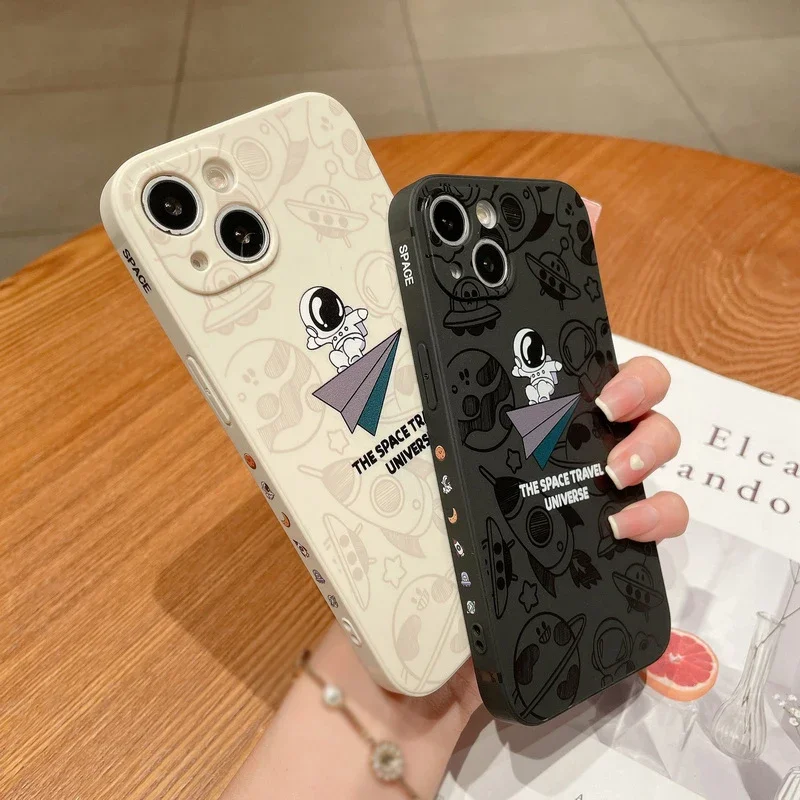 Astronaut Silicone Phone Case For Samsung Galaxy A12 A13 A14 A15 A16 A22 A32 A33 A52 A53 A54 A55 A56 A71 A72 A73 4G 5G