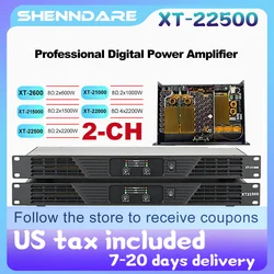ShennDare XT22500 Professional Power Amplifier 2x2400W 8ohm DJ Subwoofer Amplifier 2 Channel Class D 2X3600W 4Ohm Speaker Preamp