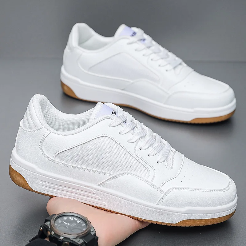 

White Men's Sneakers Summer Round Head Breathable Vulcanized Sneakers for Men Lightweight Casual Shoes Fashionable Sports Shoes