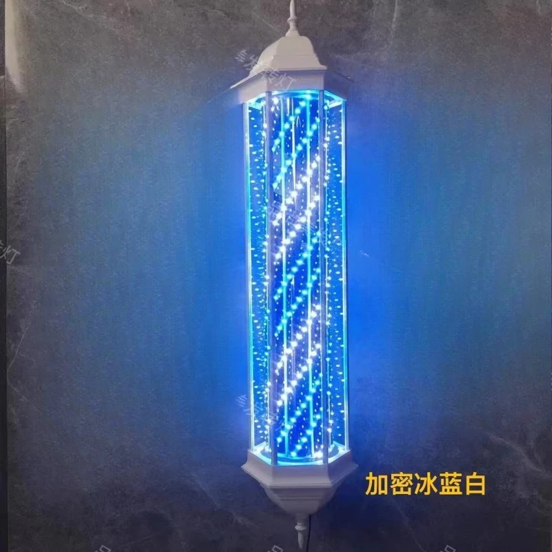 

Barbershop rotary lights super bright energy-saving LED outdoor waterproof hairdresser wall mounted hexagonal retro palace waist