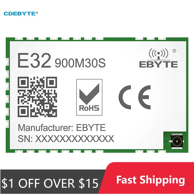 SX1276 Lora Wireless Module 868/915MHz 10KM Long Distance E32-900M30S SPI Low Power Consumption SPI LoRa Spread Spectrum Module