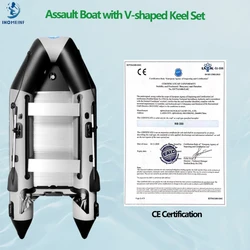 0.9mm Thickened Assault Boat with Alloy Bottoms V-shaped Keel Set Professional Wear-resistant Luya Fishing Boat Marine Accessory