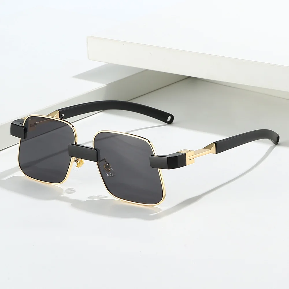 موضة جديدة خمر النظارات الشمسية للرجال العلامة التجارية مصمم ريترو مربع UV400 نظارات شمسية الذكور شعبية الملونة نظارات Gafas دي سول