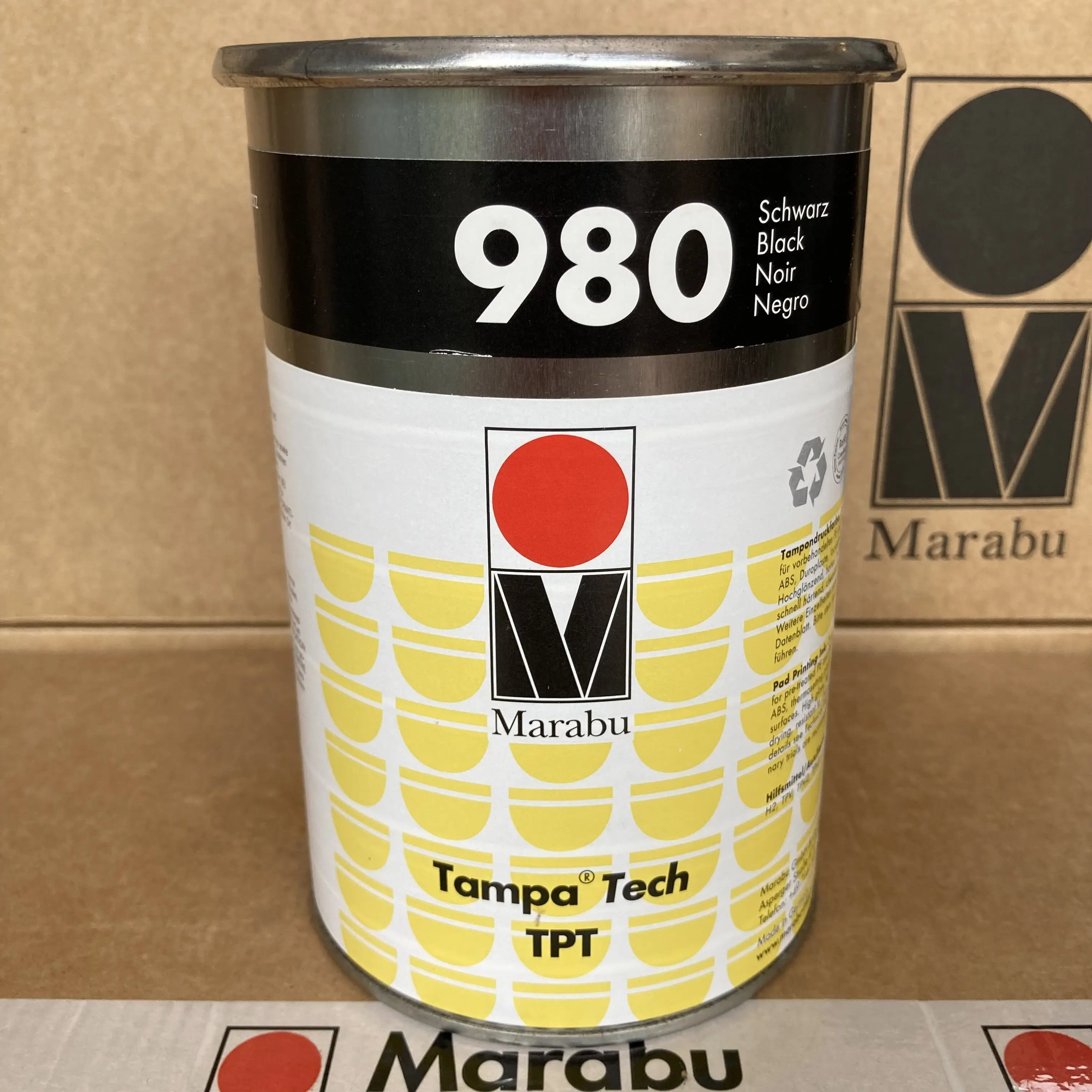 Marabu Original German Mara Ink TPT980 Black PP PA Metal Premium Screen and Pad Printing Ink