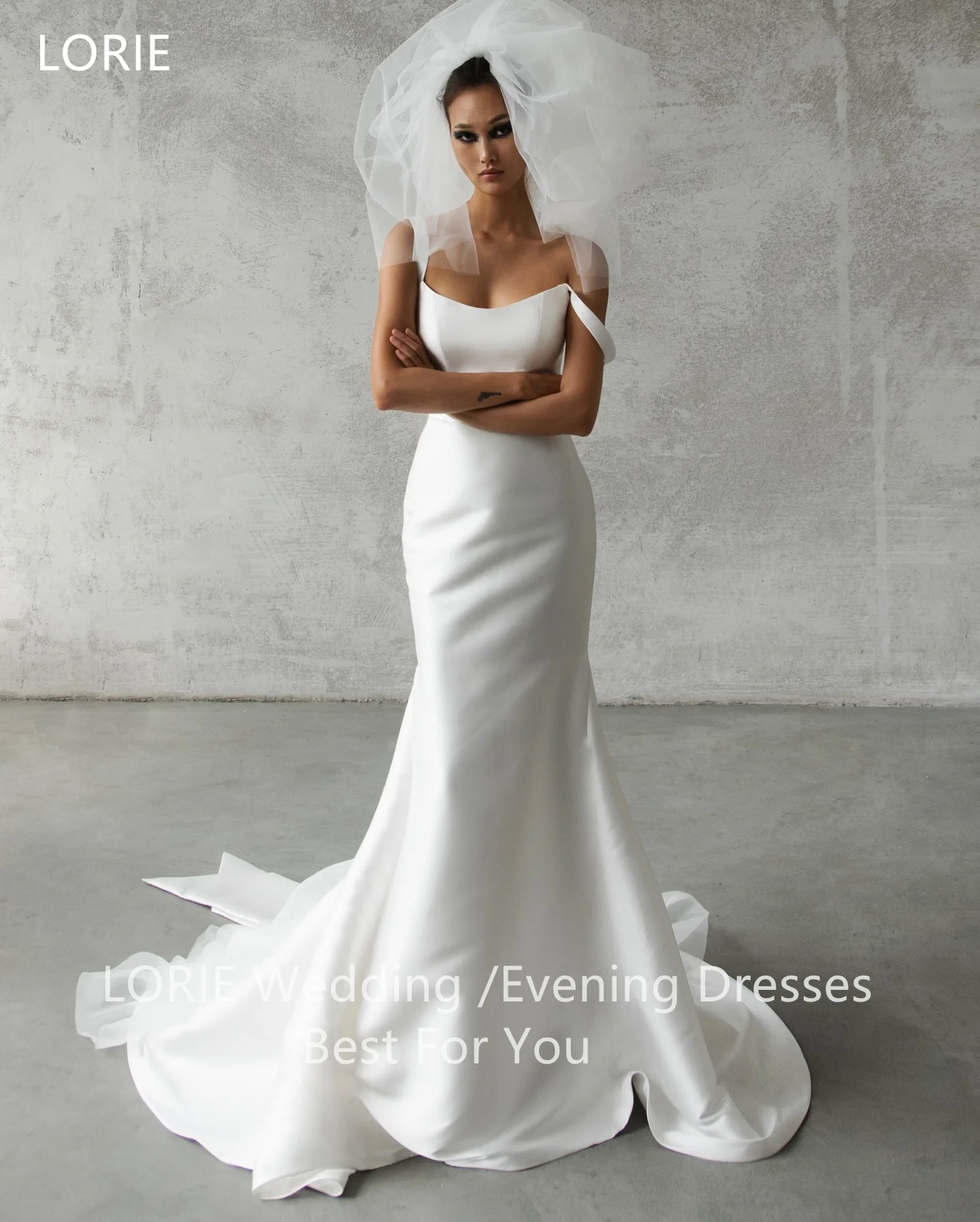 LORIE-vestidos de novia elegantes con tirantes finos, lazo sin espalda, sirena, vestido de fiesta de novia, vestidos de novia hasta el suelo personalizados