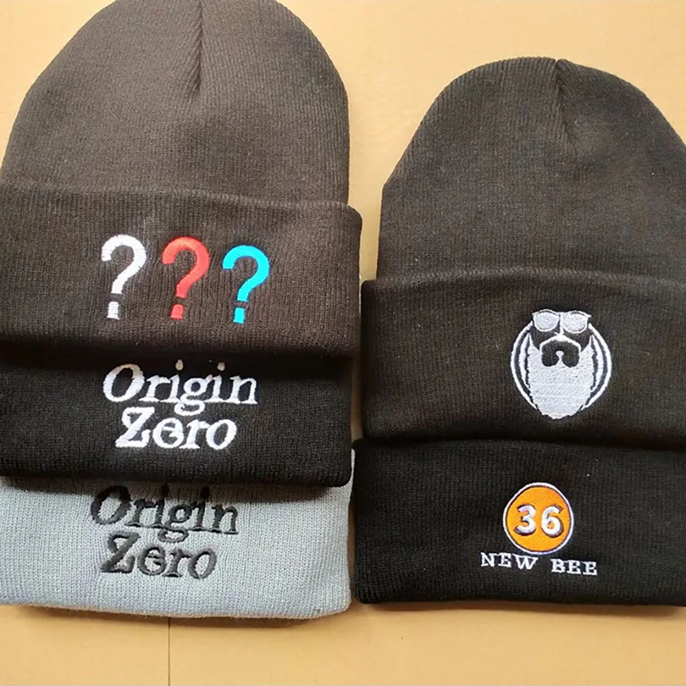 New Custom Knitted Hat Winter Men's Women's Wool Hat Suitable Daily Outdoor Warmth Personalized Logo Embroidered Elastic Hat
