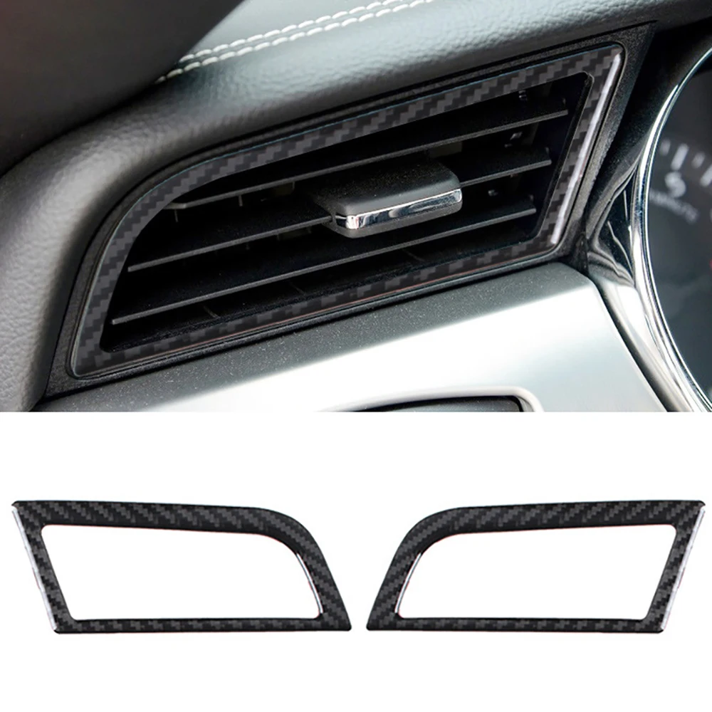

Carbon Fiber 2Pcs Car Interior Dashboard Air Vent Cover Trim for Ford Mustang 2015 2016 2017 2018 2019 2020