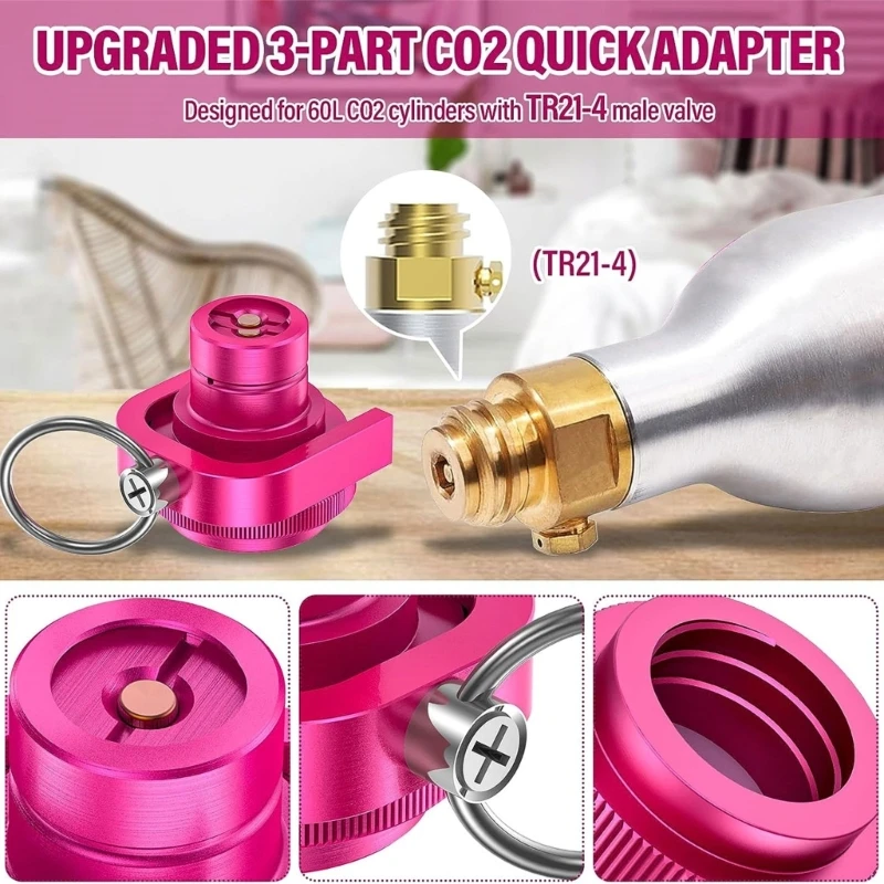 CO2 소다 용 CO2 퀵 어댑터 스파클링 온수기 소다 스트림 어댑터 실린더 사다리꼴 나사 TR21-4 Dropshipping