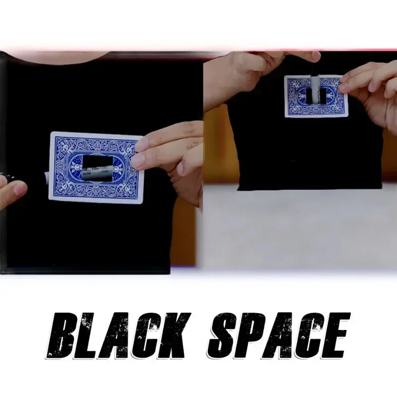 

Black Space Card Magic Trick Pen Thru Poker Deck Hole Close up Magic Magicians Prop Accessory Illusion Magia Magica