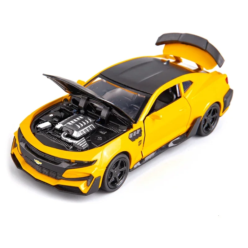 1:32 Chevrolet Camaro Alloy Car Model Diecasts Metal Toy Vehicles High Simulation Sound Light Collection For Kids Gift