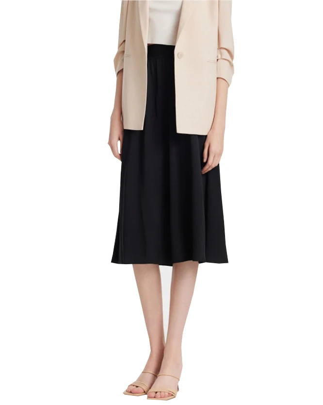 100%  Natural Silk Women's Half-Dress Simple and Elegant, Comfortable, Semi-Dress for Business Leisure, Soft Lightweight