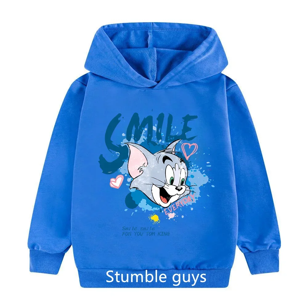 Children\'s Hoodie Cat and Mouse Cartoon Cute Hoodie Fine Printed Sports Hoodie Casual Wear with Men and Women Alike Jerry Tom