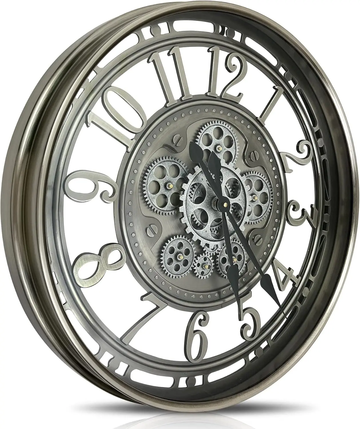 

Real Moving Gears Wall Clock Large Modern Metal Clocks for Living Room Decor