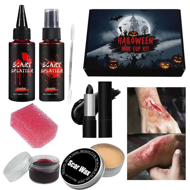 Kit de maquillaje para Halloween, conjunto de colección de cosméticos, seguro, profesional, SFX