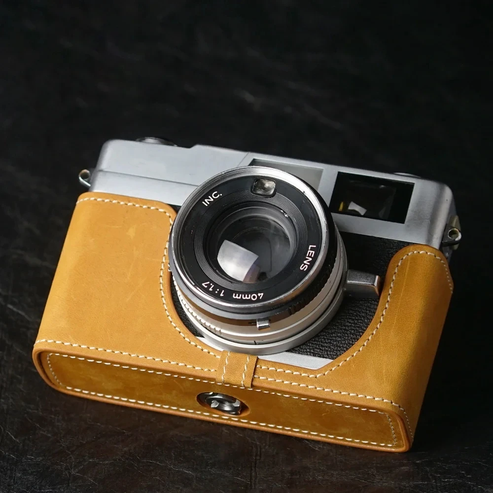 Handmade Genuine Leather Half Case Leather Camera Half Case For Canon QL17 II Case Camera Strap QL17 III/QL19 II/QL19 III Case