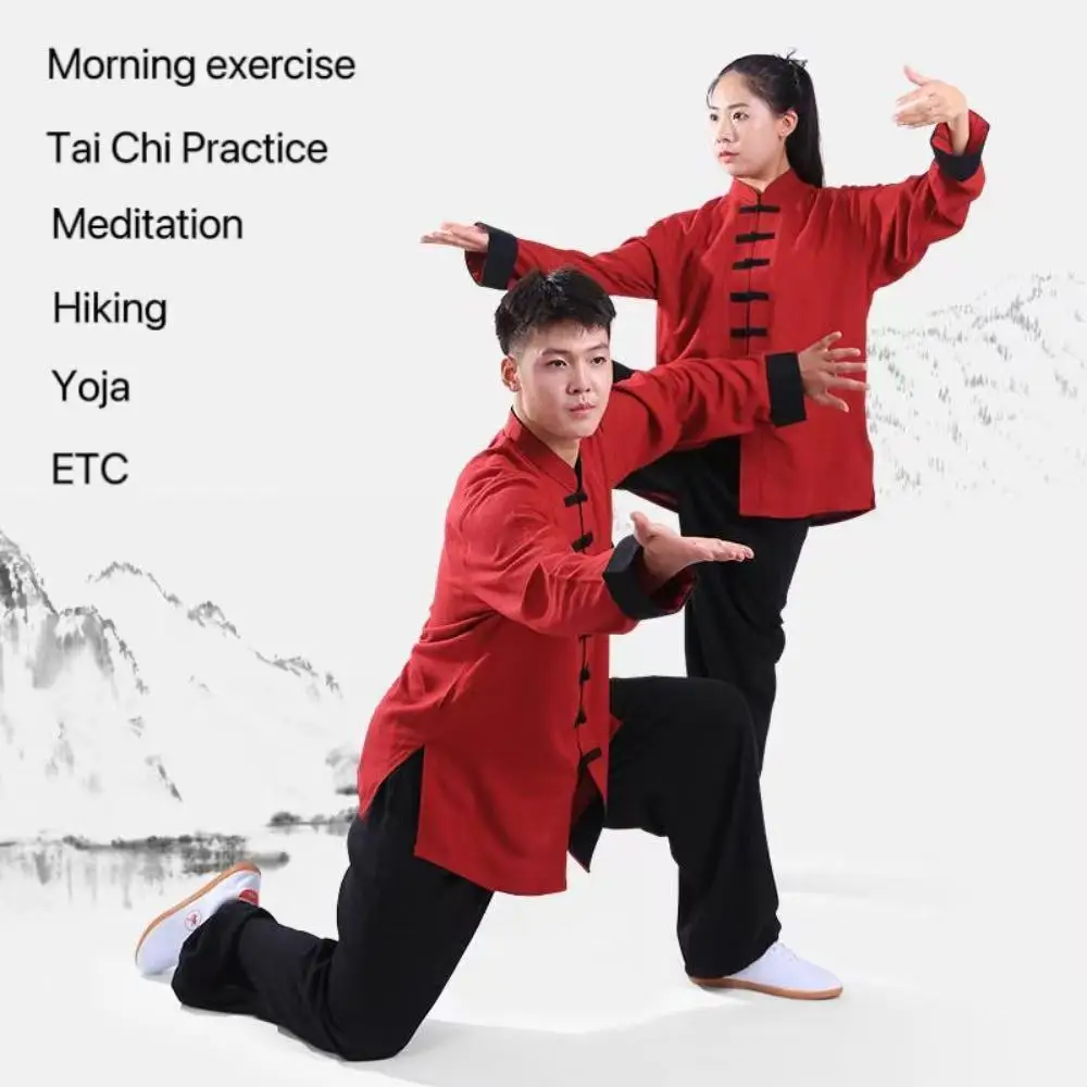 Wushu Kung Fu Suit Men Women Traditional Chinese Anti Sleeve Tai Chi Practice Costume Vintage Men Women Martial Tops Shirt Dad
