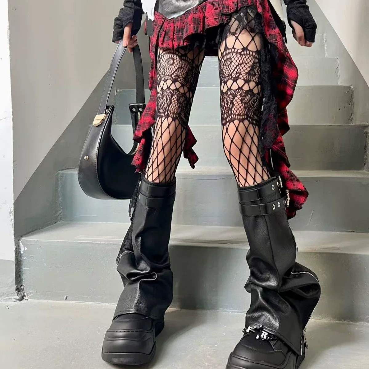 

High Street Goth Punk Fishnet Stockings Women Sexy Hollow Out Pantyhose Exotic Subculture Gothic Lolita Y2k JK Slim Mesh Tights