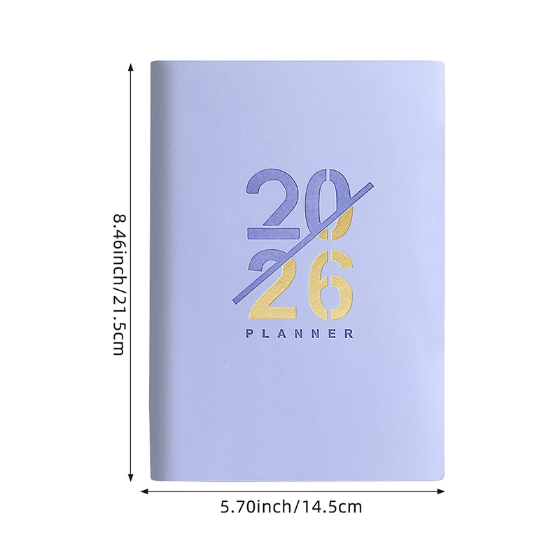 مخطط جديد 2026 A5 مع ختم رقائق الذهب، دفتر تقويم شهري أسبوعي يومي باللغة الإنجليزية لمنظم جدول مكتب المدرسة #6