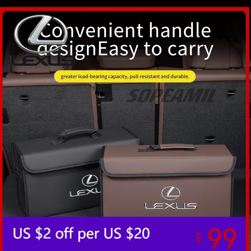 

Interior Mouldings Lexus F Sport RX300 LS500 GS300 IS300 NX300 LX570 ES200 ES260 ES300 CT200h UX Car Trunk Storage Box Foldable
