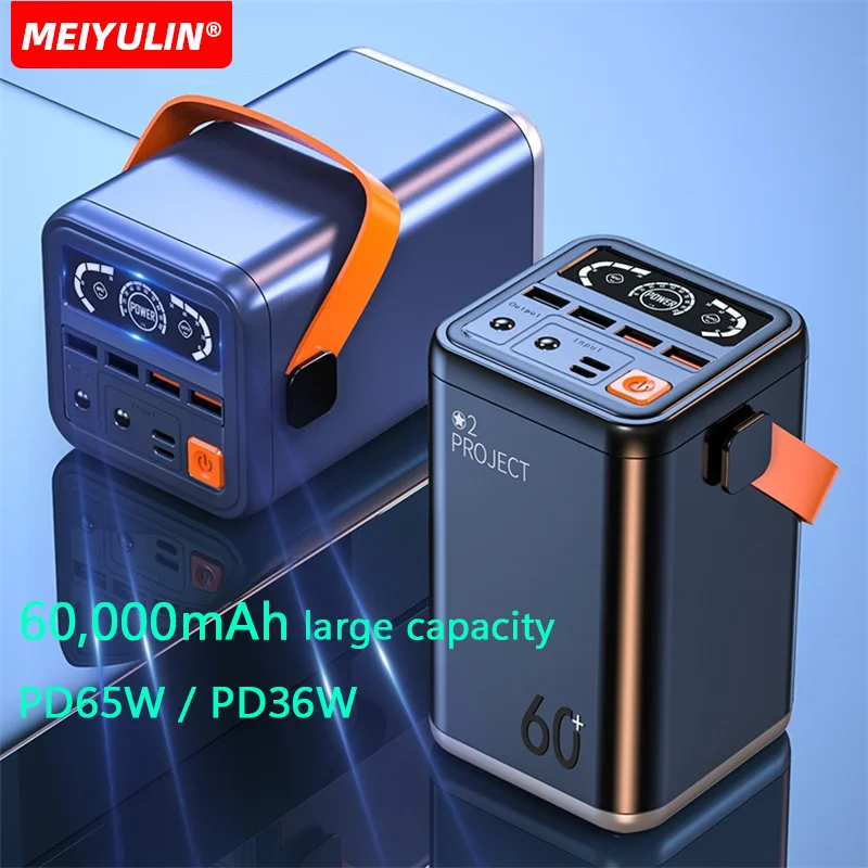 65W 60000mAh Power Bank Portable Fast Charging Outdoor Powerful Powerbank External Spare Battery For Laptop iPhone Samsung