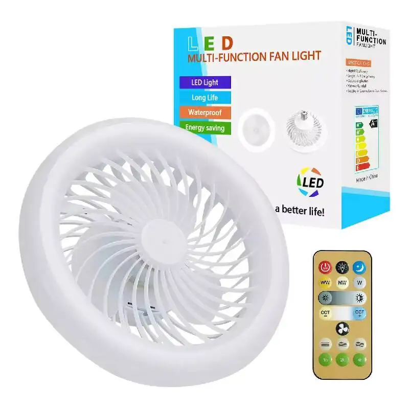 

Modern Ceiling Fan with Integrated 24W E27 Light Universal Light Stand 3 Modes Remote Control for Suitable Adjustment 2025