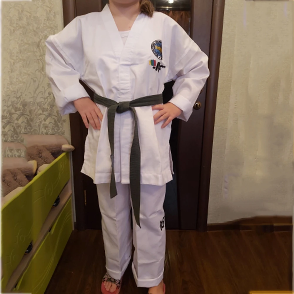 2024 ITF Studente Uniforme Per Adulti Bambini Bianco Taekwondo Dogi ITF Approvato Taekwondo Studente Gi Attrezzatura Doboks con Cintura Bianca