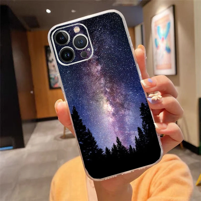 

Phone Case For iphone 17 Air 17 16 Pro Max 15 14 13 Pro Max 15 16 Pro 15Plus Moon Star sky Night