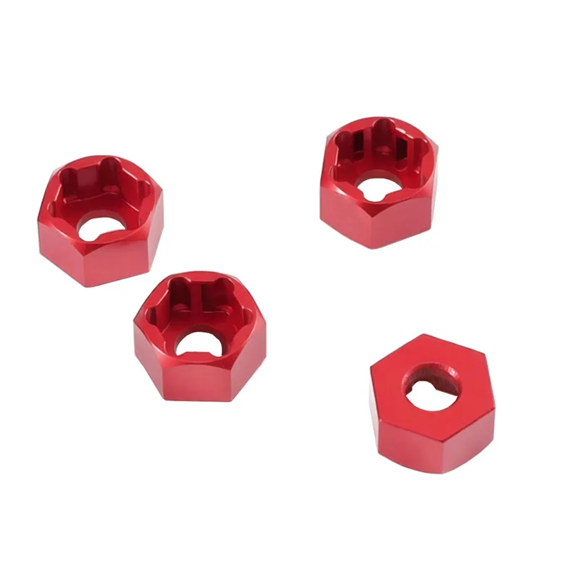 

Aluminum Alloy Hex Wheel Adapter 5mm 7mm 4 Pcs Rc Car Upgrade Parts For Wpl 1 10 D12 Scx24 Red Modification Accessory