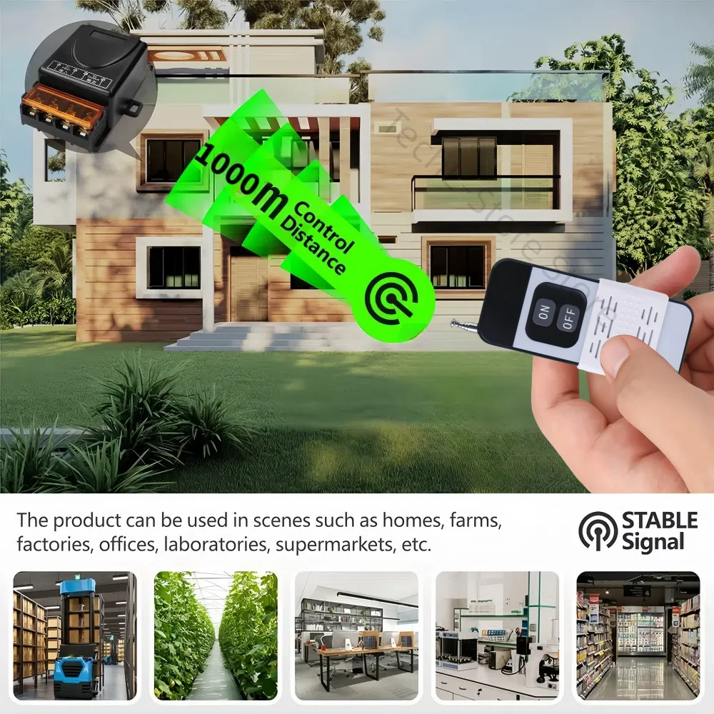 ランプ用ワイヤレスリモコン,RFリレー受信機および送信機,電気機器,オン/オフ,433mhz,範囲1000m,ac,110v,220v,30a