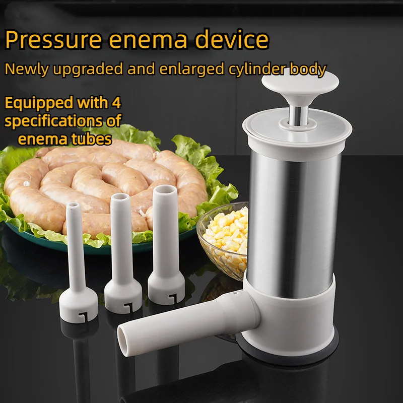 Household multifunctional sausage dispenser, small handmade sausage machine, manual, large capacity enemator.