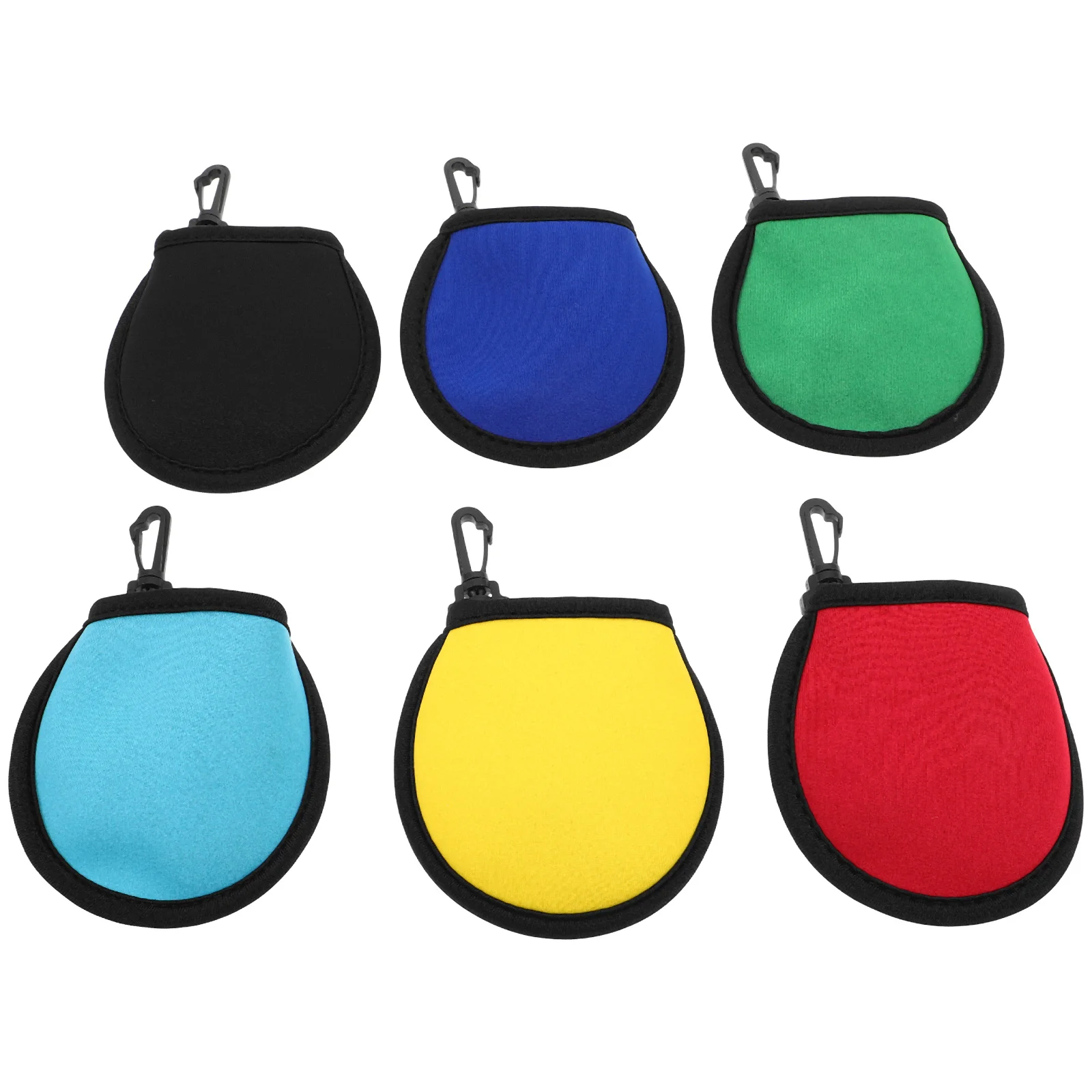 6pcs Ball Washer Pocket Portable Ball Cleaner Pouch With Hanging Clip For Men Sbr Material Golf Accessories Bag Golf Utility