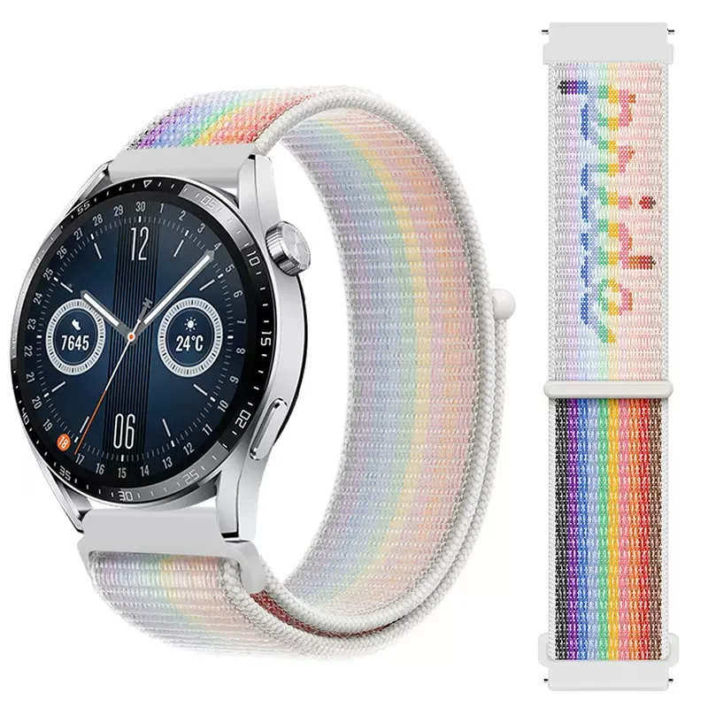 Correia de nylon para Samsung Galaxy Watch, pulseira pulseira, relógio Huawei GT3-2, Amazfit GTS, GTR, 6, 5, 4, 3, 40mm, 44mm, 20mm, 22mm