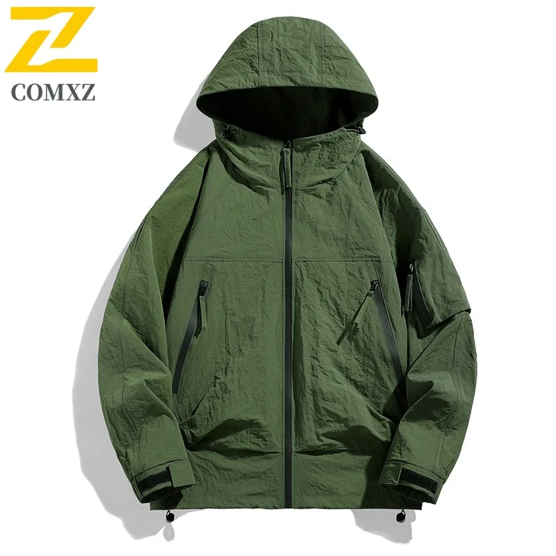 

COMXZ Classics, новинка 2024, весенне-осенняя модная куртка, американская винтажная рабочая одежда, потертый потертый свободный крой, мужское пальто