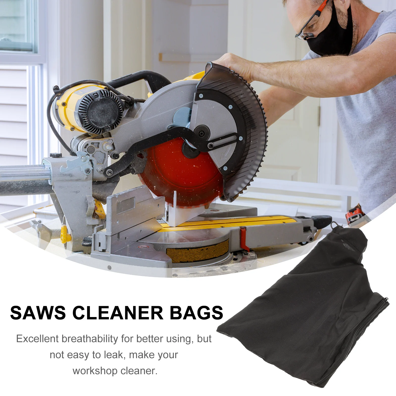 

Cutting Machine Dust Bag 255mm Aluminum Saw Electric Planer 10 Inch Zipper Cleaner Garbage Replacement Dust Collection Bags
