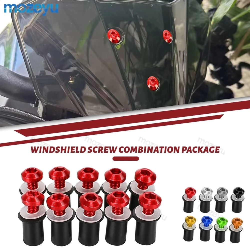 

10 Pieces 5MM Windshield Bolt For YAMAHA TDM 850 900 TDR250 XT1200Z/ZE XT660Z Super Tenere Windscreen Mounting Screw Kit