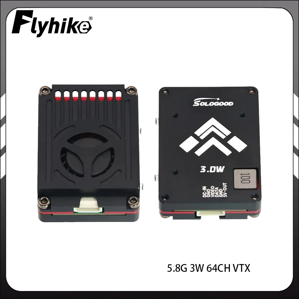 

Sologood 3W 5.8G 64-канальный видеопередатчик (VTX) с регулируемой мощностью 25мВт/400мВт/800мВт/1500мВт/3000мВт для радиоуправляемых FPV дронов