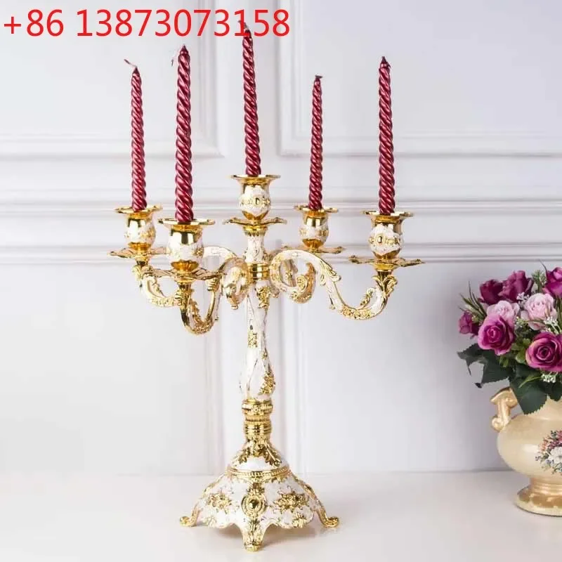 Nordic Vintage 3 Arm Candle Holders Wedding Centerpieces for Tables Zinc Alloy 5 Arm Candle Holders Luxury Home Decor Accessory