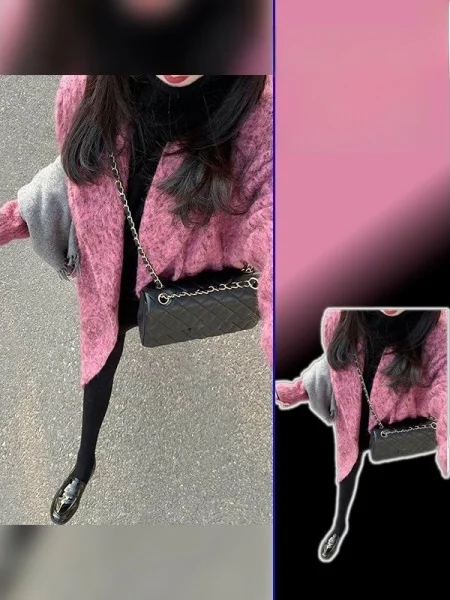 

plus Size Lazy Sle High Waist Design Pink Woolen Coat Spring Season Women's Faion Thiened Long Sve Suit Jaet