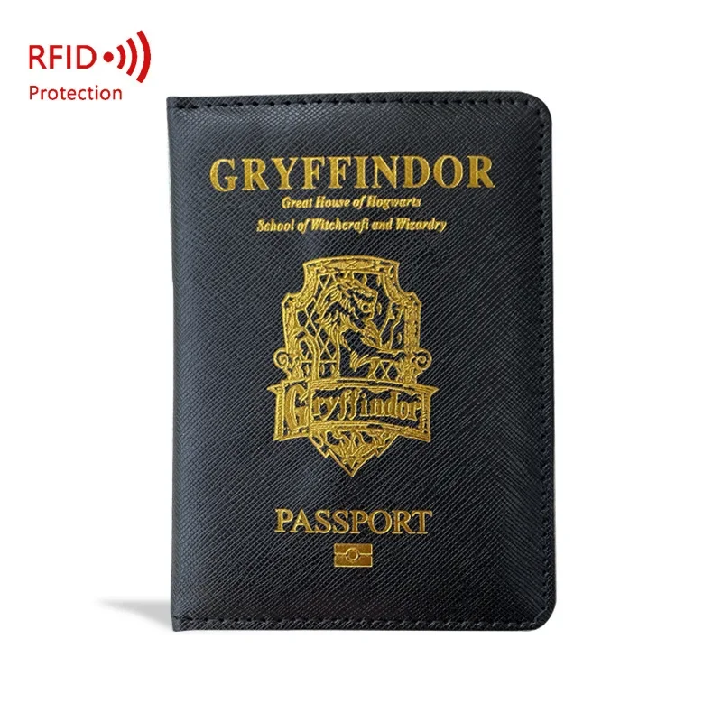 Hogwarts School Cartoon Passport Covers Holder Multi-Function ID Bank Card Women Men PU Leather Wallet Case Travel Accessories