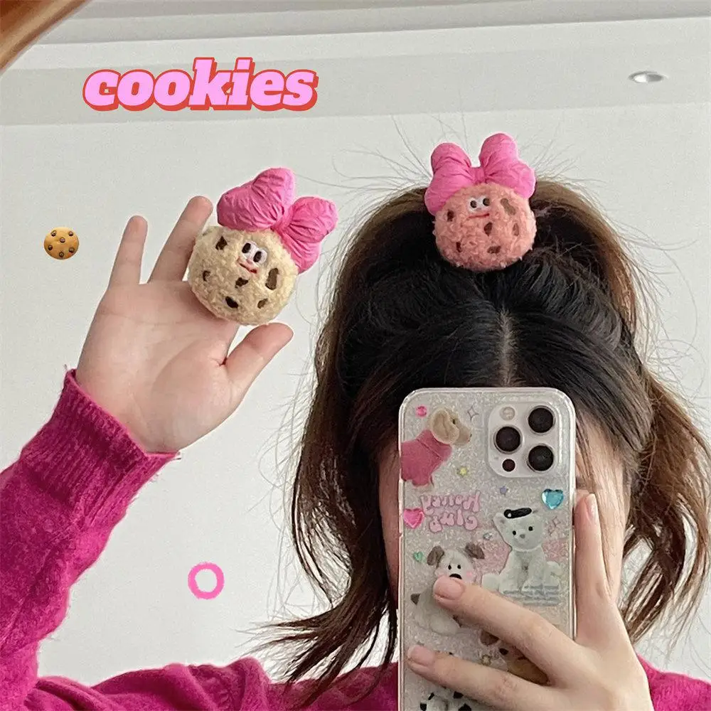 Plush Hair Rope Not Tying Hair Firm Convenient Shoelaces Cartoon Cookie Hair Rope Comfortable Not Easy To Fall Off Bow Hair Rope