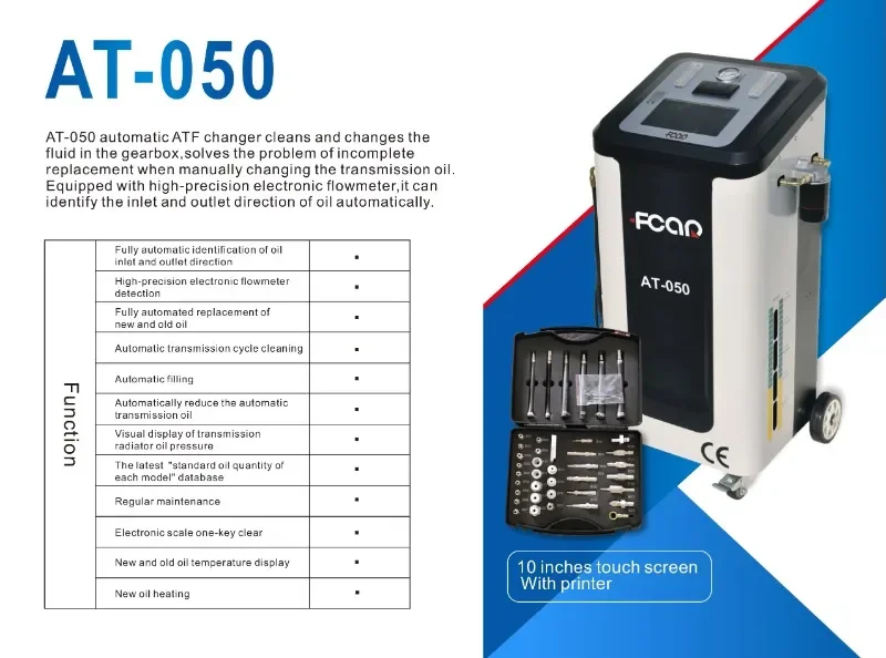 Transmission Fluid Exchanger Fcar AT-505 with 10-inch Display Oil Heating Automatic Auto Service Equipment