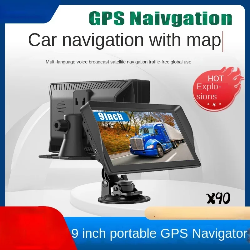 Portable 9-inch GPS Navigator Car Mounted Large Screen Capacitor Bluetooth Reverse Car Card Truck 8G/256M