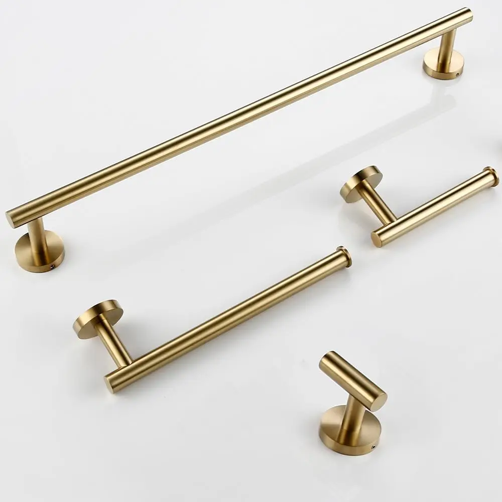 

Набор аксессуаров для ванной комнаты из нержавеющей стали: настенный держатель для полотенец и туалетной бумаги, цвета: серый, черный, хром, золото, с возможностью индивидуального заказа