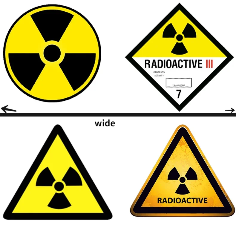 Warning Radioactive Reflective Car Stickers 1 To 8 Radiation Decals Sticker Cover Scratches Accessories Stylish, Personality,