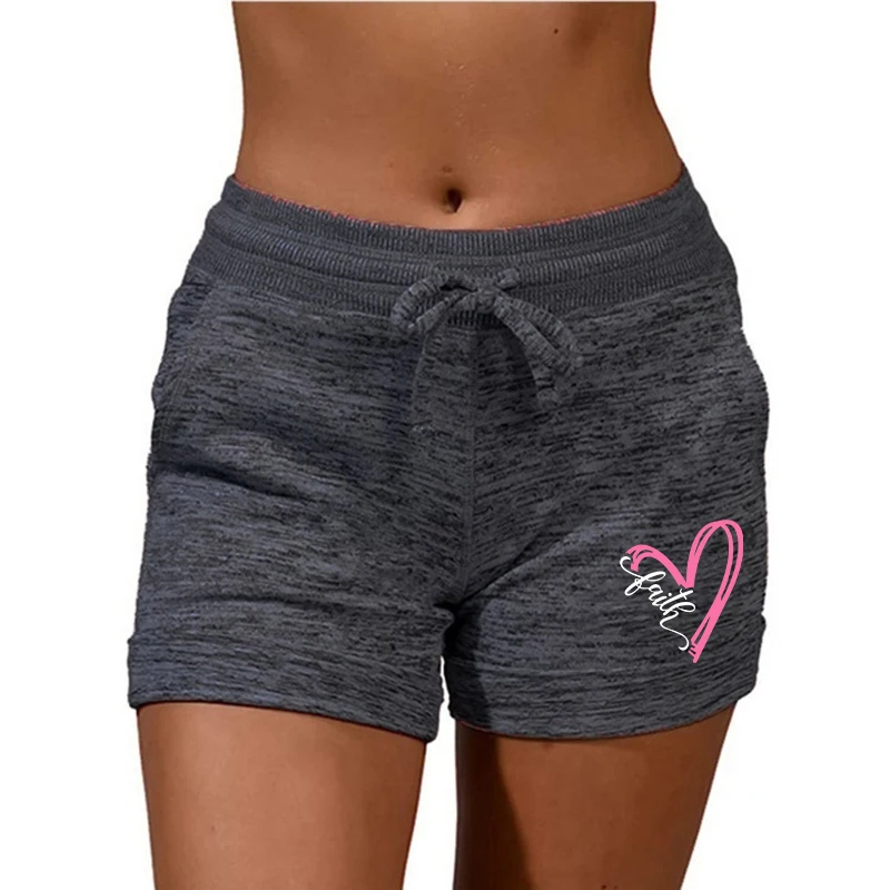 Verão Womens Envergamento de secagem rápida Shorts Yoga Pants Casual Sports cintura alta Drawstring Stretch Shorts Fitness